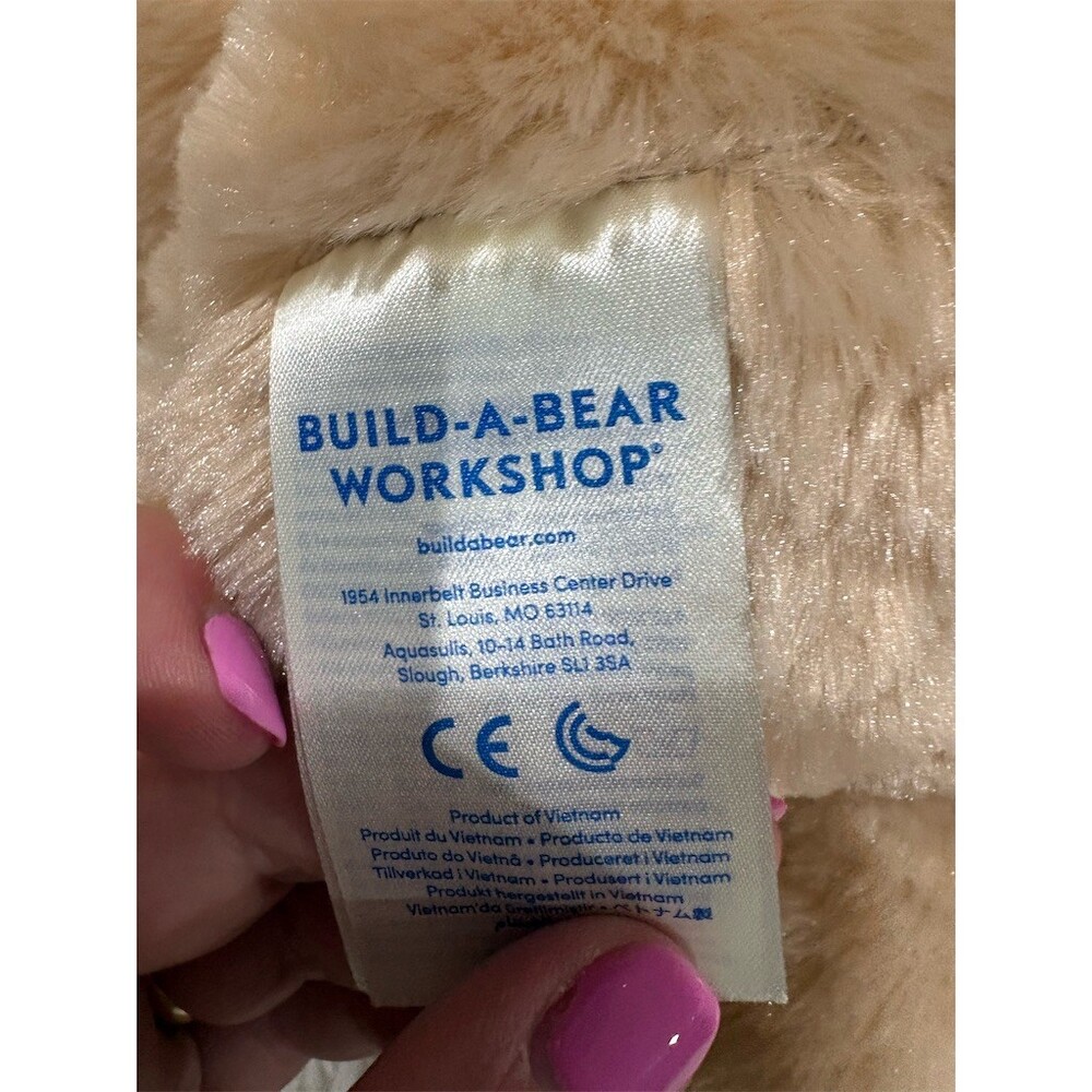 Build-A-Bear Happy Birthday Bear Plush Tan Teddy Confetti Feet w/ Hang Tag - Picture 6 of 8